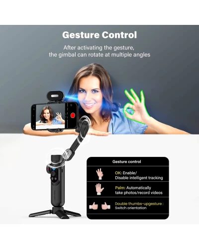 Триосьовий стабілізатор AOCHUAN Professional Gimbal Stabilizer for Smartphone SMART X Pro AI Black (AOCHUAN-SMARTXPROAI-B)