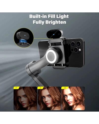 Триосьовий стабілізатор AOCHUAN Professional Gimbal Stabilizer for Smartphone SMART X Pro AI Black (AOCHUAN-SMARTXPROAI-B)