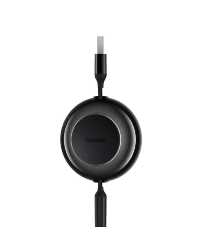 Кабель Baseus Bright Mirror 2 Series Retractable 3-in-1 Fast Charging Data Cable USB M+L+C 3.5A 1.1m Black (CAMJ010001)