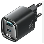 Зарядний пристрій Usams CC229 30W GaN 1USB A 1 Type-C Display Fast Charger black (CC229TC01)