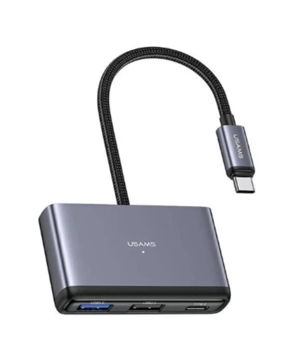USB HUB Usams US-SJ627 4in1 Multifunctional Type-C HUB dark grey Type-C*1+USB3.0*1+USB 2.0*2 (SJ627HUB01)