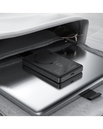 Внешний аккумулятор ACEFAST M12 PD20W ultra-thin magnetic wireless charging power bank 10000mAh, Black (6974316283393)