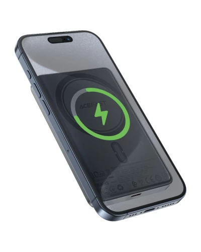 Внешний аккумулятор ACEFAST M12 PD20W ultra-thin magnetic wireless charging power bank 10000mAh, Black (6974316283393)