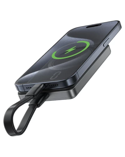 Внешний аккумулятор ACEFAST M12 PD20W ultra-thin magnetic wireless charging power bank 10000mAh, Black (6974316283393)