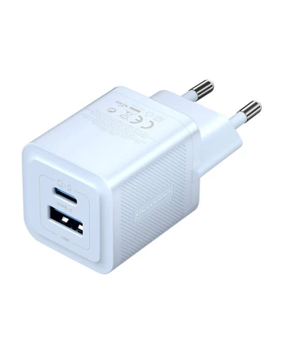 Зарядное устройство Vention 2-Port USB (C+A) GaN Charger (30W/30W) EU-Plug Blue (FEQL0-EU)