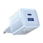 Зарядное устройство Vention 2-Port USB (C+A) GaN Charger (30W/30W) EU-Plug Blue (FEQL0-EU)