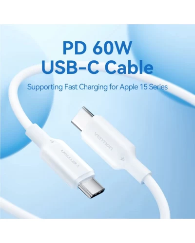 Кабель Vention USB 2.0 Type-C Male to Type-C Male 3A Cable 2M Black PVC Type (TRCBH)