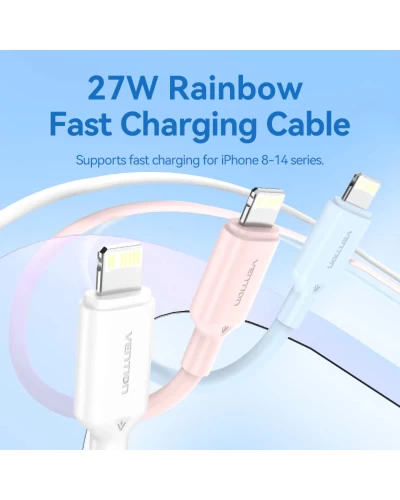 Кабель Vention USB 2.0 Type-C Male to Lightning Male 3A Cable 2M Black PVC Type (LAKBH)