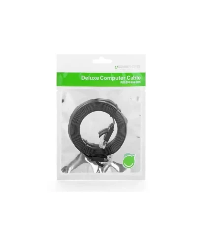 Сетевой кабель UGREEN Cat 6 U/UTP Lan Flat Cable 1m (Black) (UGR-50173)