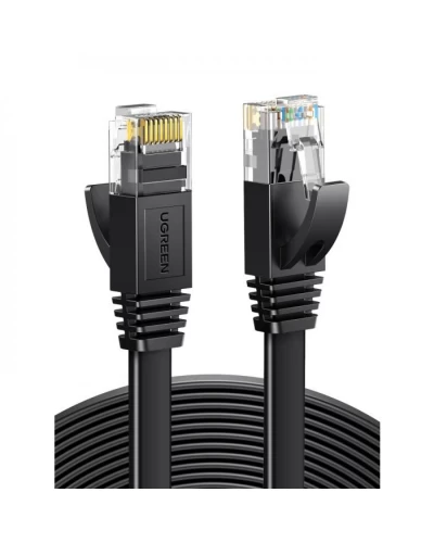 Сетевой кабель UGREEN Cat 6 U/UTP Lan Flat Cable 1m (Black) (UGR-50173)