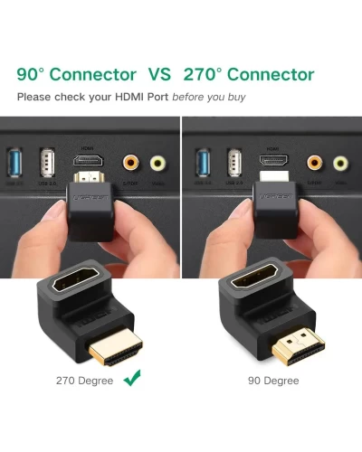 Адаптер UGREEN HDMI 4K Adapter Male to Female Up-angled (UGR-20110)