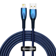 Кабель Baseus Glimmer Series Fast Charging Data Cable USB to iP 2.4A 2m Blue (CADH000303)