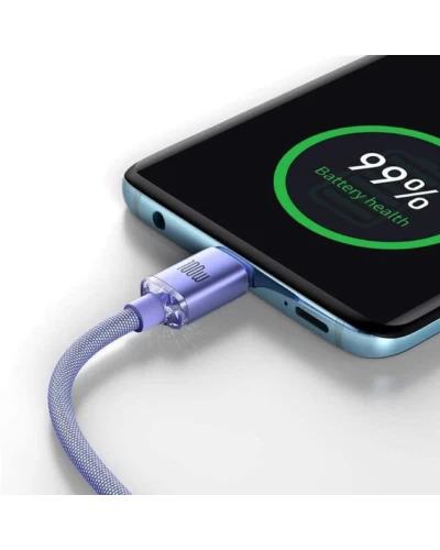 Кабель Baseus Crystal Shine Series Fast Charging Data Cable Type-C to Type-C 100W 1.2m Purple (CAJY000605)