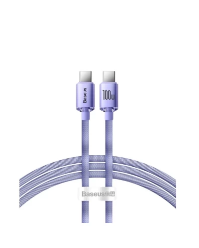 Кабель Baseus Crystal Shine Series Fast Charging Data Cable Type-C to Type-C 100W 1.2m Purple (CAJY000605)