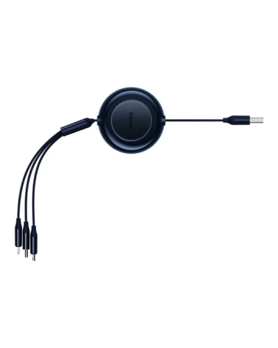 Кабель Baseus Bright Mirror 2 Series Retractable 3-in-1 Fast Charging Data Cable USB M+L+C 3.5A 1.1m Blue (CAMJ010003)