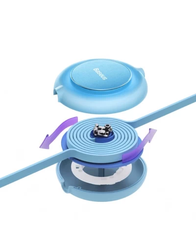Кабель Baseus Bright Mirror 2 Series Retractable 3-in-1 Fast Charging Data Cable USB M+L+C 3.5A 1.1m Sky Blue (CAMJ010017)