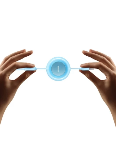 Кабель Baseus Bright Mirror 2 Series Retractable 3-in-1 Fast Charging Data Cable USB M+L+C 3.5A 1.1m Sky Blue (CAMJ010017)