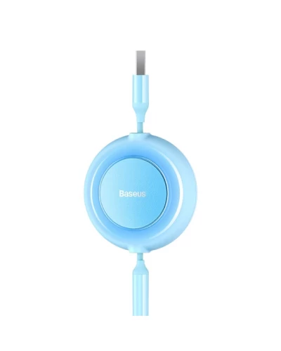 Кабель Baseus Bright Mirror 2 Series Retractable 3-in-1 Fast Charging Data Cable USB M+L+C 3.5A 1.1m Sky Blue (CAMJ010017)