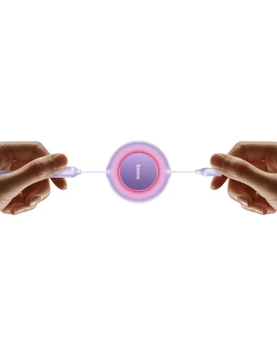 Кабель Baseus Bright Mirror 2 Series Retractable 3-in-1 Fast Charging  Data Cable USB to M+L+C 66W 1.1m Purple (CAMJ010105)