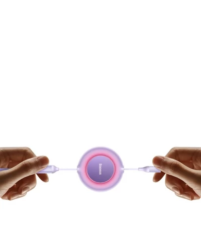 Кабель Baseus Bright Mirror 2 Series Retractable 3-in-1 Fast Charging Data Cable Type-C to M+L+C 100W 1.1m Purple (CAMJ010205)