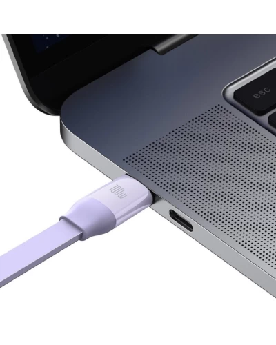 Кабель Baseus Bright Mirror 2 Series Retractable 3-in-1 Fast Charging Data Cable Type-C to M+L+C 100W 1.1m Purple (CAMJ010205)
