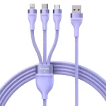 Кабель Baseus Flash Series Ⅱ Один-двумя тремя Fast Charging Data Cable USB M+L+C 100W 1.2m Purple (CASS030005)