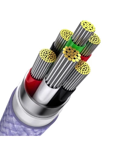 Кабель Baseus Flash Series Ⅱ Один-двумя тремя Fast Charging Data Cable USB M+L+C 66W 1.2m Purple (CASS040005)