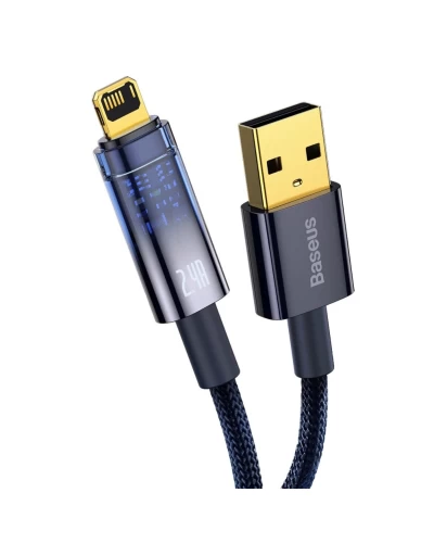 Кабель Baseus Explorer Series Auto Power-Off Fast Charging Data Cable USB to IP 2.4A 1m Blue (CATS000403)