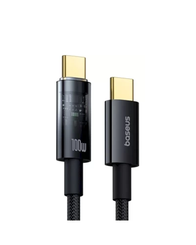 Кабель Baseus Explorer Charging Cable USB-C to USB-C 100W with Auto Shutdown 1m Cluster Black (P10319703111-00)