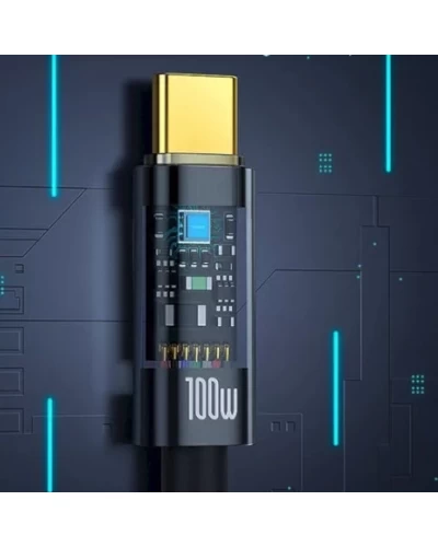 Кабель Baseus Explorer Charging Cable USB-C to USB-C 100W with Auto Shutdown 1m Cluster Black (P10319703111-00)