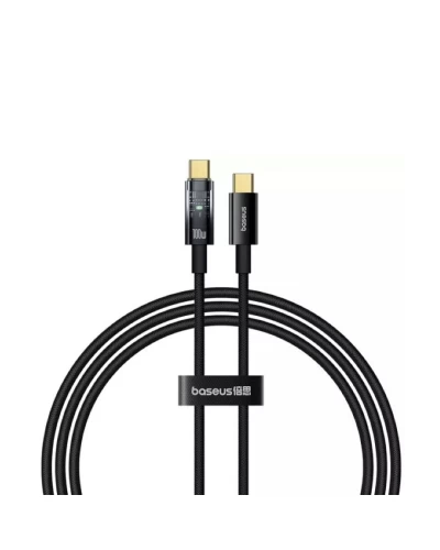 Кабель Baseus Explorer Charging Cable USB-C to USB-C 100W with Auto Shutdown 1m Cluster Black (P10319703111-00)