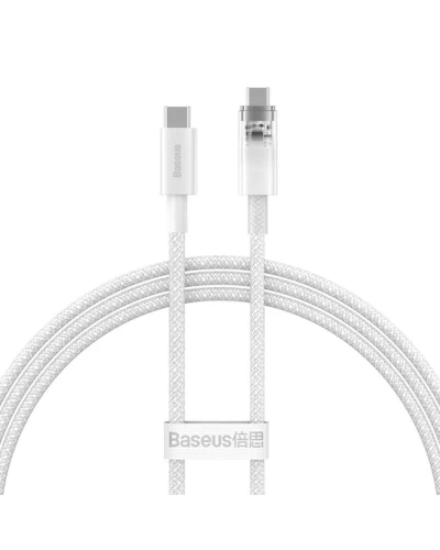 Кабель Baseus Explorer Series Fast Charging Cable with Smart Temperature Control Type-C to Type-C 100W 1m Stellar White (P10319703221-00)