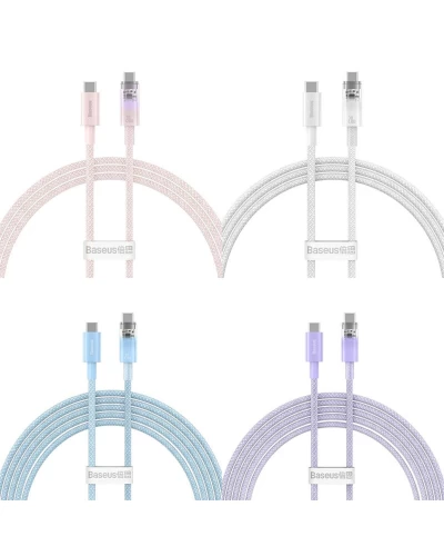 Кабель Baseus Explorer Series Fast Charging Cable with Smart Temperature Control Type-C to Type-C 100W 1m Galaxy Blue (P10319703311-00)