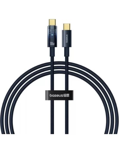 Кабель Baseus Explorer Charging Cable USB-C to USB-C 100W with Auto Shutdown 2m Deepsea Blue (P10319704321-01)