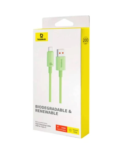Кабель Baseus Habitat Series Fast Charging Cable USB to Type-C 100W 2m Natural Green (P10360203631-01)