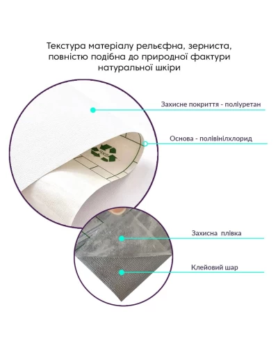Самоклеющая экокожа в рулоне 1.37*3m*0.5mm WHITE (D) SW-00001415