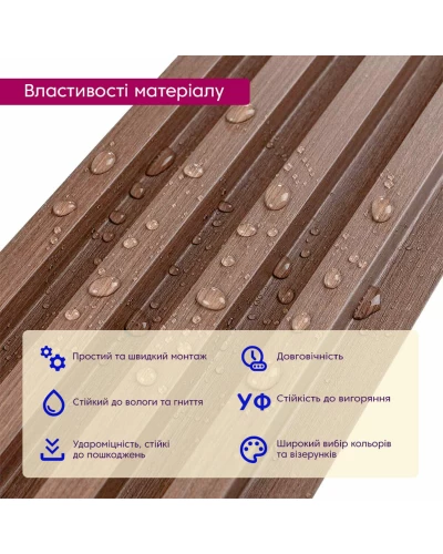 Декоративная стеновая рейка капучино 3000*160*23мм (D) SW-00001538