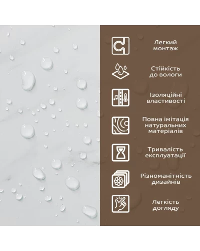 Декоративная ПВХ плита белый мрамор 600*600*3mm (S) SW-00001620