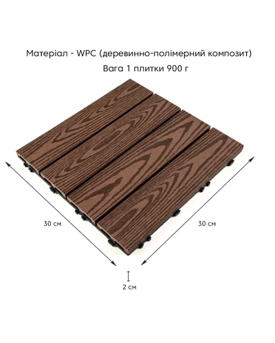 Композитная плитка WPC кедр 30*30CM*2СM (D) SW-00001705