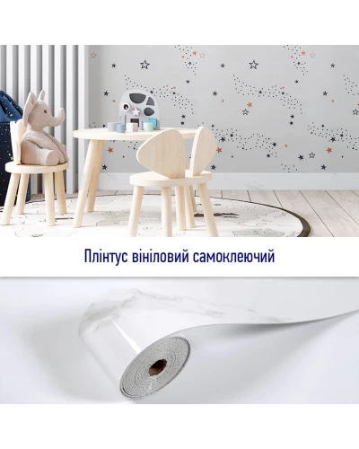 Плинтус виниловый самоклеющийся глянцевый 5000*100*2мм (D) SW-00002117