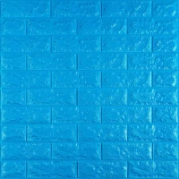 3D панель самоклеющаяся кирпич Синий 700x770x7мм (003-7) SW-00000060