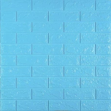 3D панель самоклеюча цегла Блакитна 700х770х5мм (005-5) SW-00000297