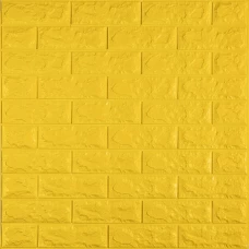 3D панель самоклеющаяся кирпич Желтый 700x770x7мм (010-7) SW-00000049
