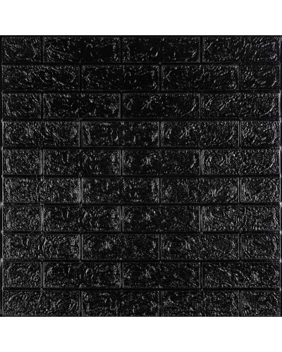3D панель самоклеющаяся кирпич Черный 700x770x5мм (019-5) SW-00000151