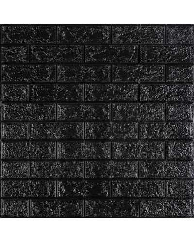 3D панель самоклеющаяся кирпич Черный 700x770x3мм (019-3) SW-00000584