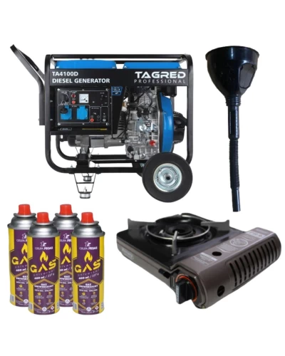 Дизельный генератор TAGRED TA4100D + газова плитка Orcamp CK-505 + 4 газових картриджа 400 мл