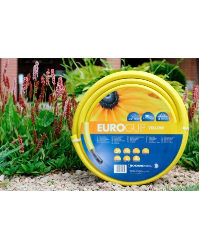 Шланг садовый Tecnotubi Euro Guip Yellow для полива диаметр 3/4 дюйма, длина 50 м (EGY 3/4 50)