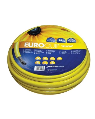 Шланг садовый Tecnotubi Euro Guip Yellow для полива диаметр 3/4 дюйма, длина 50 м (EGY 3/4 50)