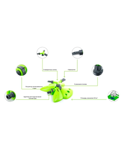 Дождеватель Presto-PS ороситель круговой Бабочка (8107G)