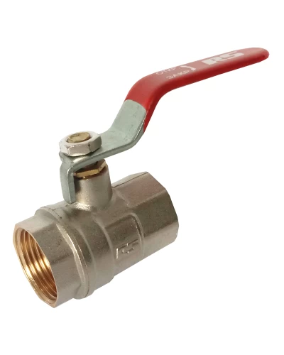 Кран шаровый 3/4" ВВ никель красная ручка STA 12/120